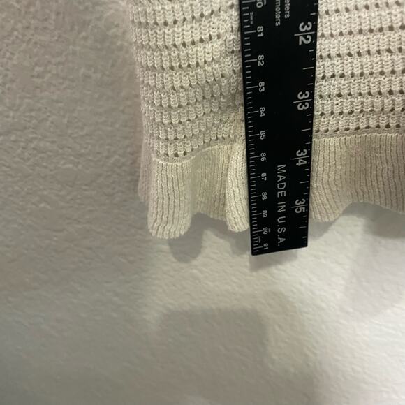 Anthropologie Womens Dress Size L White Sleeveless Knitted Crochet Style Lined - Picture 7 of 16